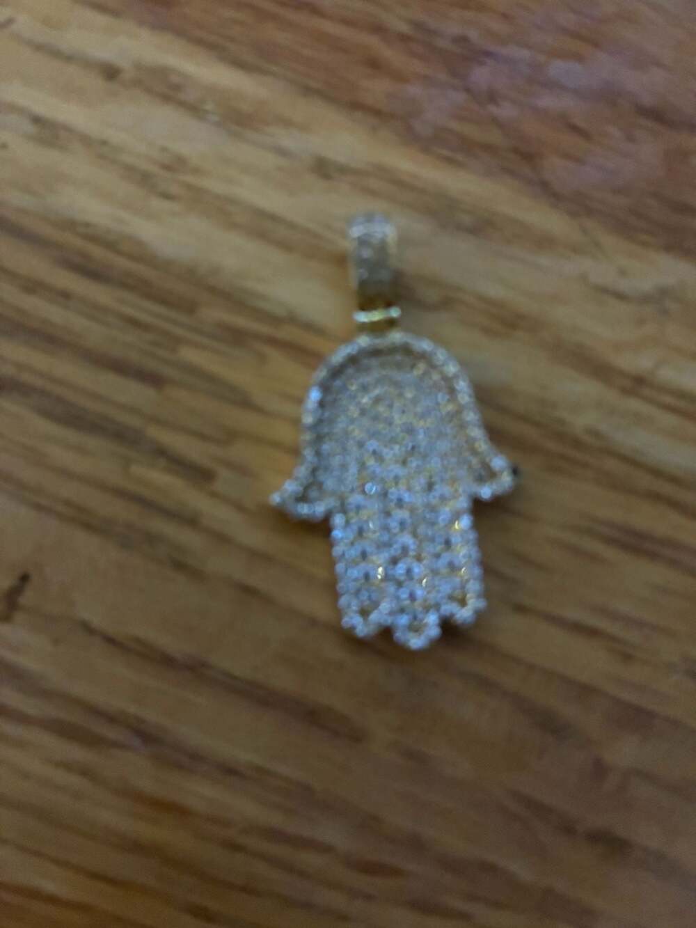 10K Yellow Gold Pave Hamsa Hand Pendant – ,